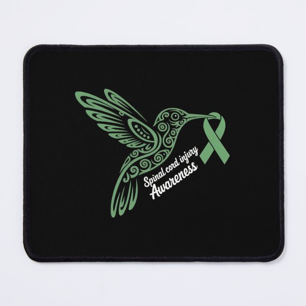 Item preview, Hummingbird Green Ribbon Spinal Cord Injury Awareness SCI designed and sold by BlassmausArt.