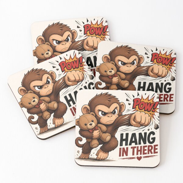 Item preview, Tough Little Monkey With Teddy Bear designed and sold by 1234saad.