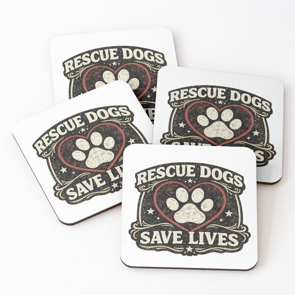 Item preview, Rescue Dogs Save Lives Vintage Retro Paw Design designed and sold by DailyTrendFinds.