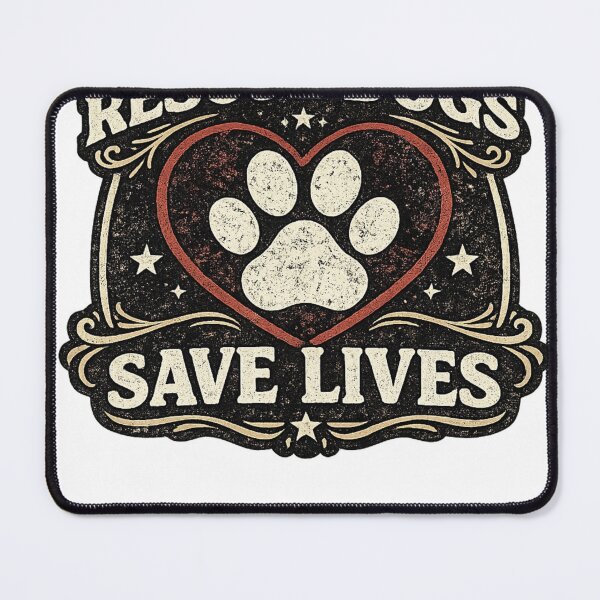 Item preview, Rescue Dogs Save Lives Vintage Retro Paw Design designed and sold by DailyTrendFinds.