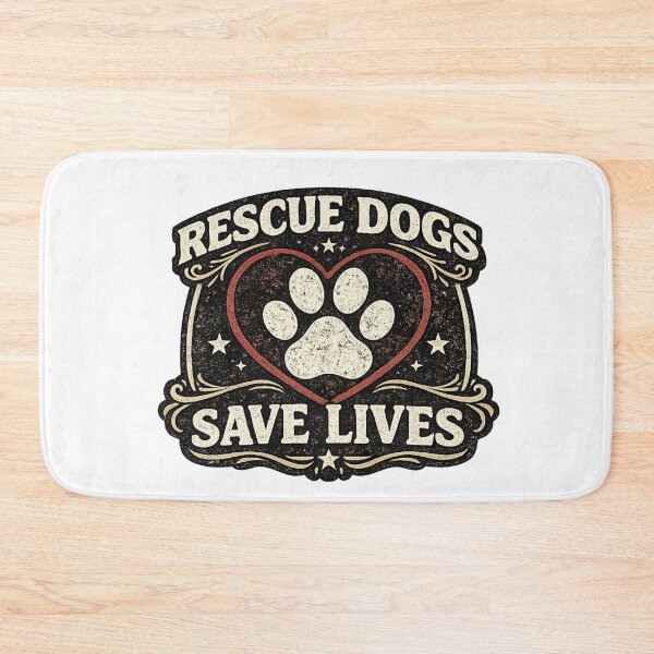 Item preview, Rescue Dogs Save Lives Vintage Retro Paw Design designed and sold by DailyTrendFinds.