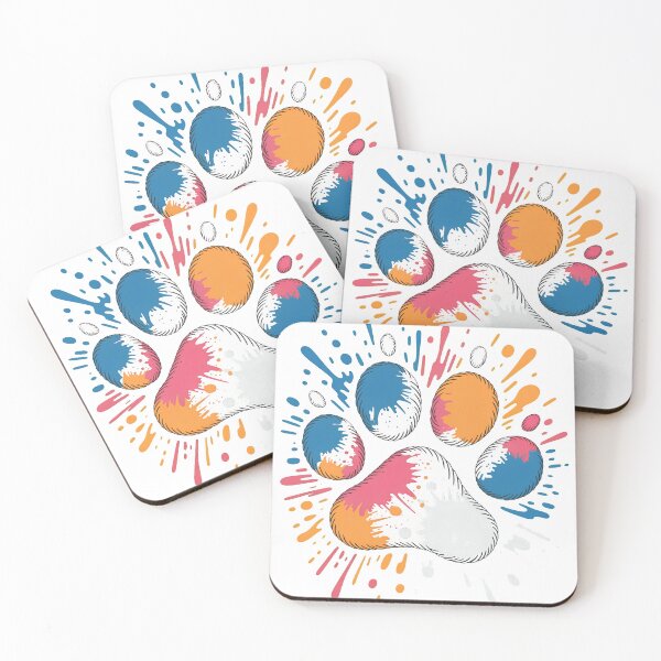 Item preview, Colorful Paw Print Splatter Art Design designed and sold by Dmo3HarkoArt.