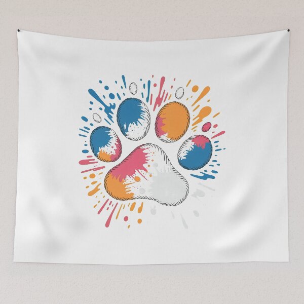 Item preview, Colorful Paw Print Splatter Art Design designed and sold by Dmo3HarkoArt.