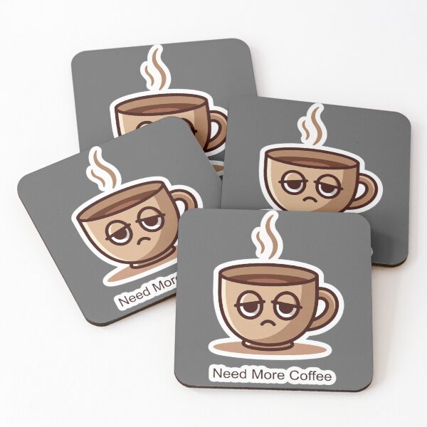 Item preview, Sleepy Coffee Cup Sticker – Need More Coffee designed and sold by Peppa Fig.