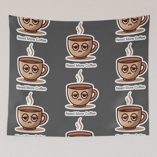 Item preview, Sleepy Coffee Cup Sticker – Need More Coffee designed and sold by Peppa Fig.