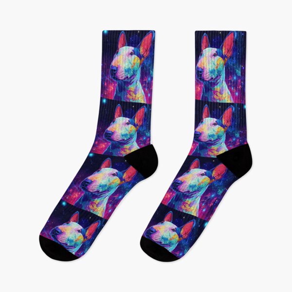 Item preview, Colorful Bull terrier puppy dog designed and sold by MendaciousMina.