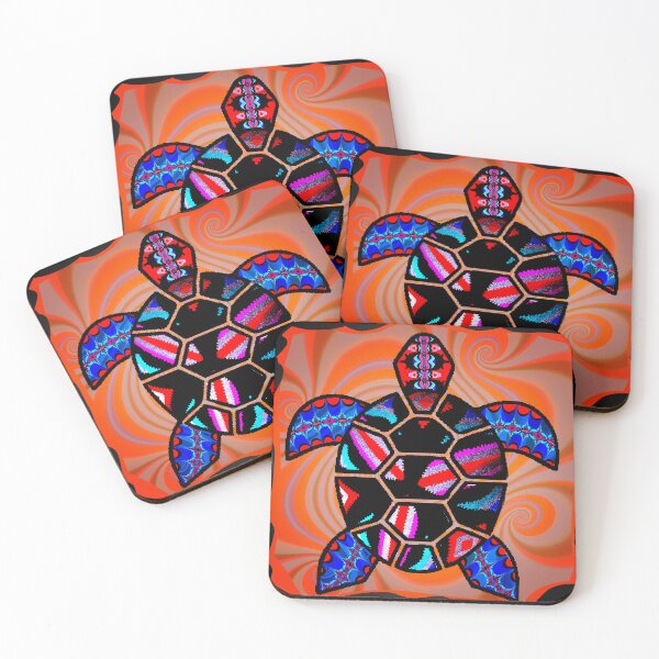 Item preview, Bright tribal turtle  designed and sold by The Green Faerie .