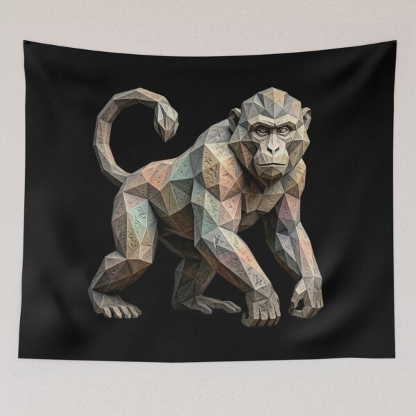 Item preview, Granite Gorilla in Motion – Polygonal Art Backpack for Fitness Enthusiasts designed and sold by bsbd-action.