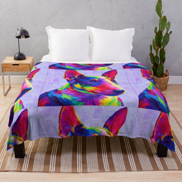 Item preview, Colorful Bull terrier puppy dog designed and sold by MendaciousMina.