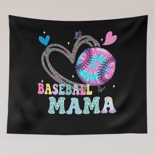 Item preview, Tie Dye Leopard Baseball Mama Tee designed and sold by KIROSALS.