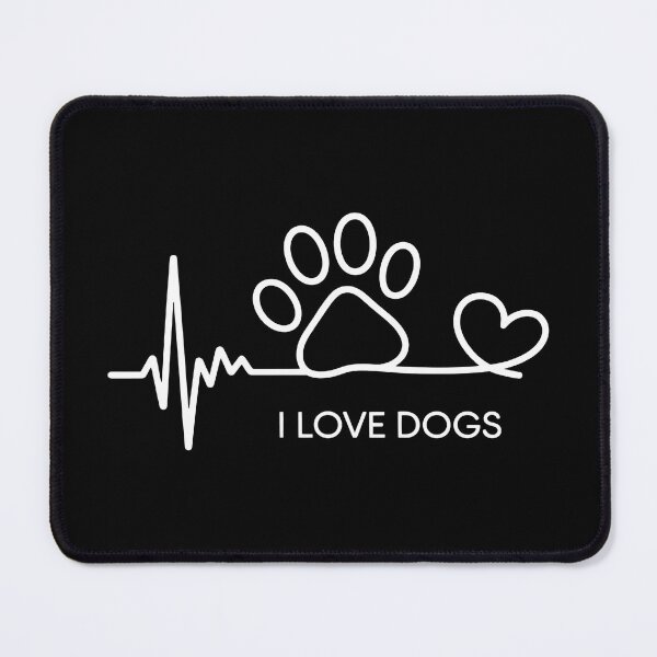 Item preview, I Love Dogs Heartbeat Paw Line Art designed and sold by Dmo3HarkoArt.