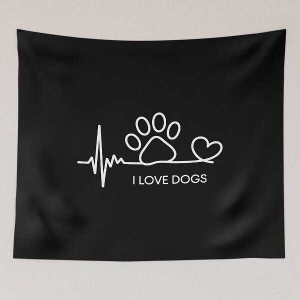 Item preview, I Love Dogs Heartbeat Paw Line Art designed and sold by Dmo3HarkoArt.