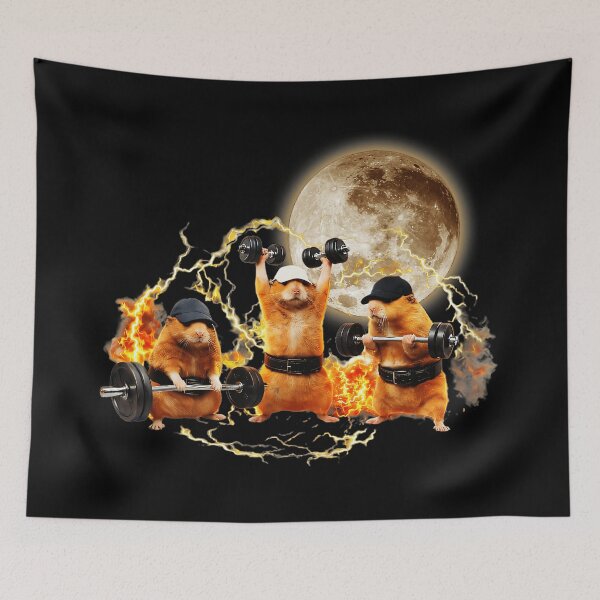 Item preview, Weightlifting Hamster Meme Gym Chaos designed and sold by eliramaison.