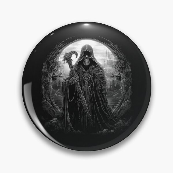 Item preview, Dark Grim Reaper Skull Wizard Gothic Fantasy Art designed and sold by inkoutninja.