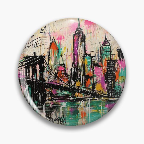Item preview, Brooklyn Bridge Street Art Cityscape  designed and sold by Modaozushi216.