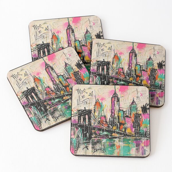 Item preview, Brooklyn Bridge Street Art Cityscape  designed and sold by Modaozushi216.