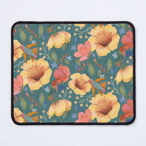 Item preview, Colorful Hummingbirds Amongst Bright Flowers designed and sold by JoansArtsyNook .