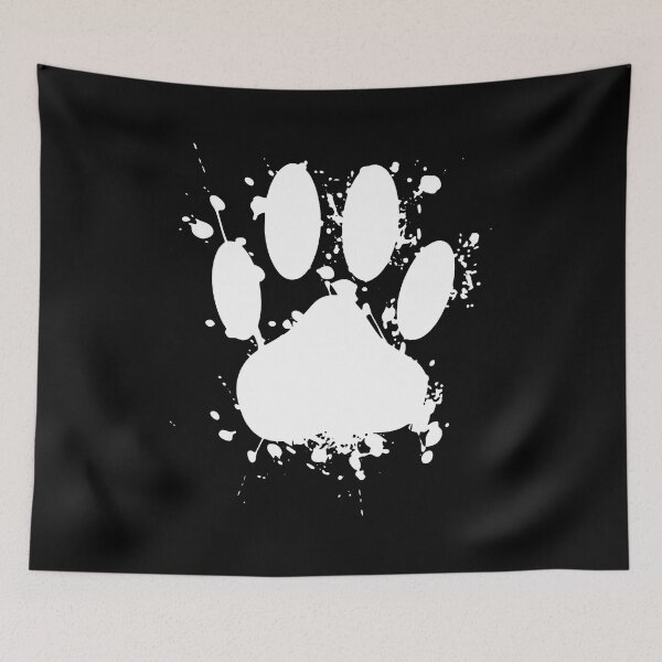 Item preview, White Paw Print Grunge Splatter T-Shirt designed and sold by Dmo3HarkoArt.