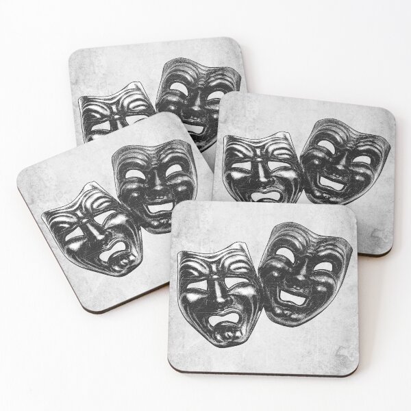 Item preview, Comedy Tragedy Masks Dark Theatre Gothic Art designed and sold by Ghoul Enterprises.