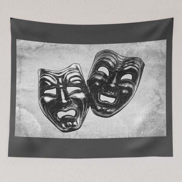 Item preview, Comedy Tragedy Masks Dark Theatre Gothic Art designed and sold by Ghoul Enterprises.