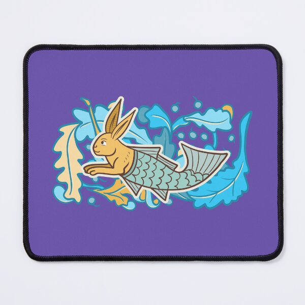 Item preview, Cute Medieval Fish Rabbit Colorful Drawing designed and sold by MariOyama.