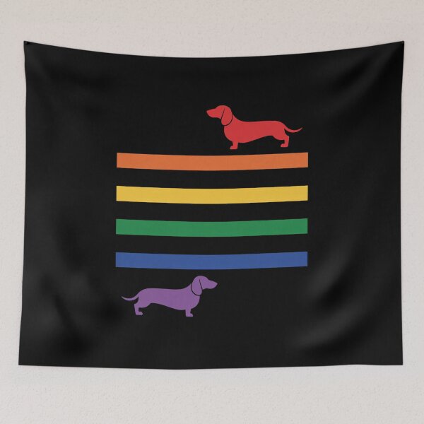 Item preview, LGBT gay pride Dachshund rainbow flag dog designed and sold by fferomananul.