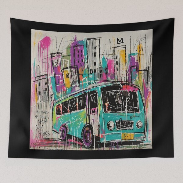Item preview, Vintage Bus Graffiti City  designed and sold by Modaozushi216.