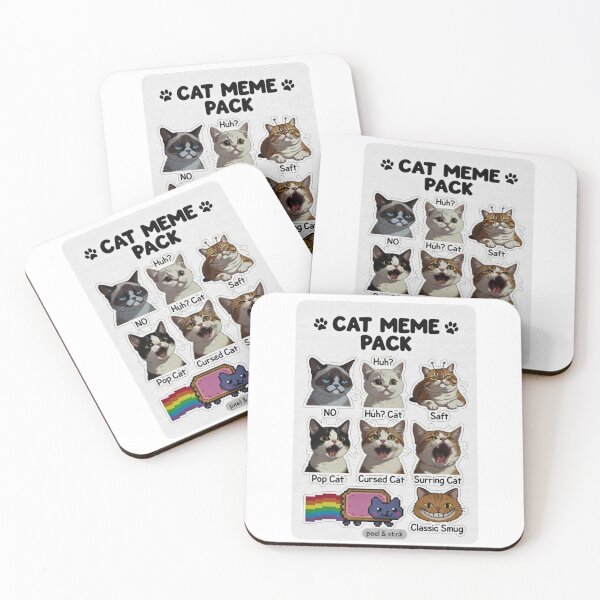 Item preview, 猫ミームステッカーパック「CAT MEME PACK」 designed and sold by nyankojikan.