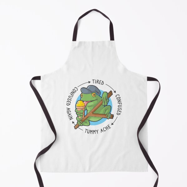 Item preview, Confused frog cartoon – tired confused tummy ache loop (on light colors) designed and sold by messy-nessie.