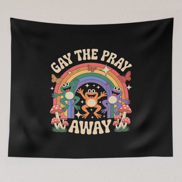 Item preview, Gay The Pray Away LGBTQ Rainbow Flag Funny Frogs Lover designed and sold by fferomananul.
