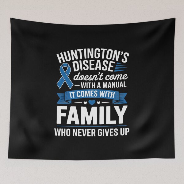 Item preview, Huntington's Disease Awareness Blue Ribbon Family Support designed and sold by fferomananul.