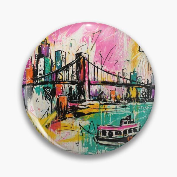 Item preview, NYC Bridge Pop Art Waterfront Print designed and sold by Modaozushi216.