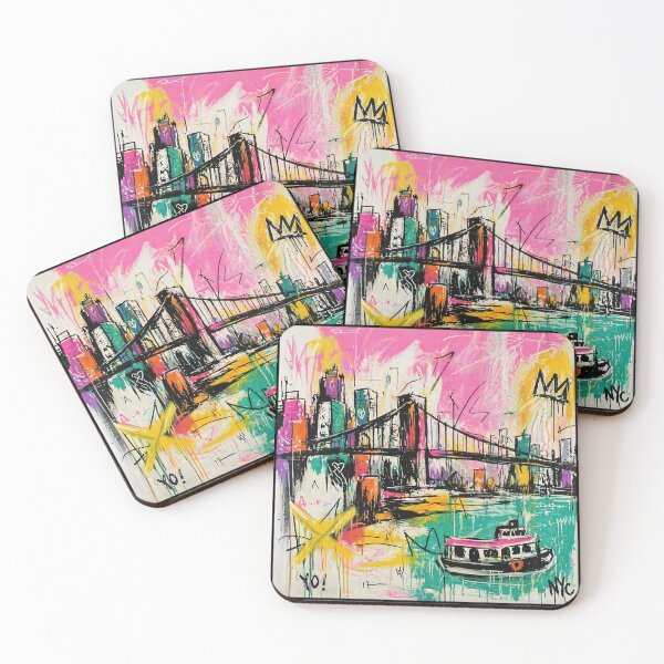 Item preview, NYC Bridge Pop Art Waterfront Print designed and sold by Modaozushi216.