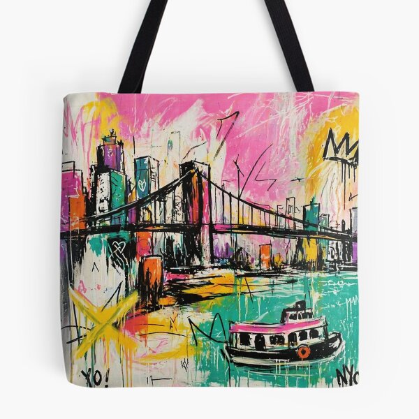 Item preview, NYC Bridge Pop Art Waterfront Print designed and sold by Modaozushi216.