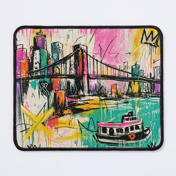 Item preview, NYC Bridge Pop Art Waterfront Print designed and sold by Modaozushi216.