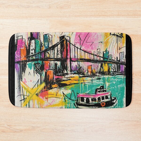 Item preview, NYC Bridge Pop Art Waterfront Print designed and sold by Modaozushi216.