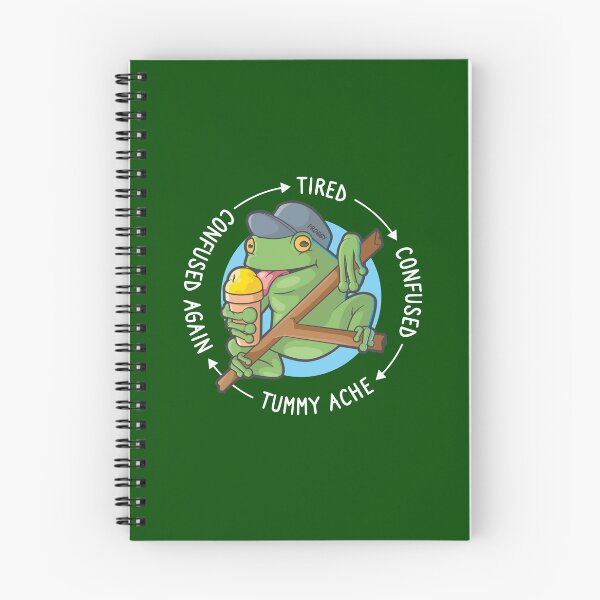 Item preview, Confused frog cartoon – tired confused tummy ache loop (on dark colors) designed and sold by messy-nessie.