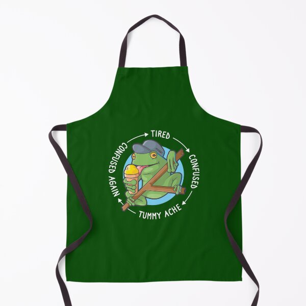 Item preview, Confused frog cartoon – tired confused tummy ache loop (on dark colors) designed and sold by messy-nessie.