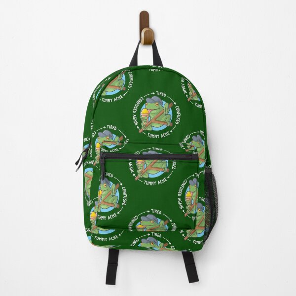 Item preview, Confused frog cartoon – tired confused tummy ache loop (on dark colors) designed and sold by messy-nessie.