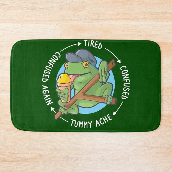 Item preview, Confused frog cartoon – tired confused tummy ache loop (on dark colors) designed and sold by messy-nessie.