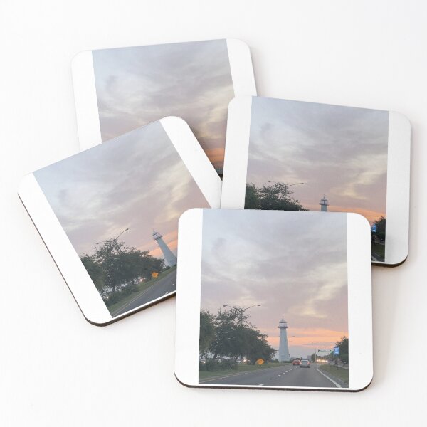 Item preview, Biloxi Lighthouse at Sunset and Its Silhouette Against the Evening Sky. designed and sold by Pearls1.