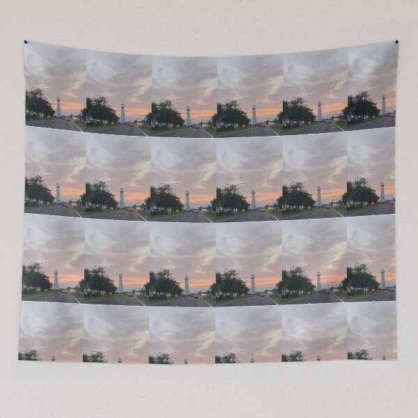 Item preview, Biloxi Lighthouse at Sunset and Its Silhouette Against the Evening Sky. designed and sold by Pearls1.
