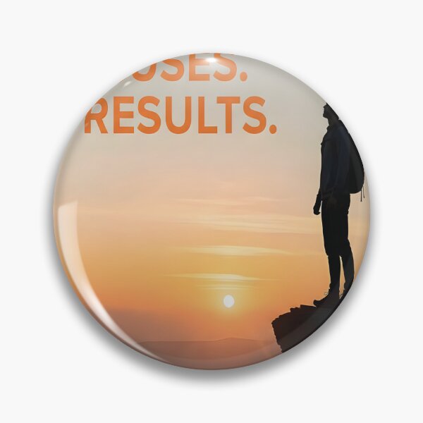 Item preview, No Excuses Just Results Motivational Sunset Cliff Silhouette Artwork designed and sold by DreamyWallVibes.