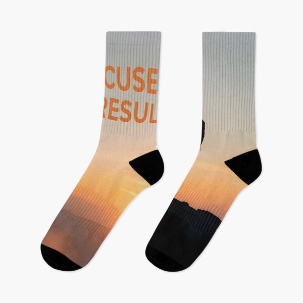 Item preview, No Excuses Just Results Motivational Sunset Cliff Silhouette Artwork designed and sold by DreamyWallVibes.