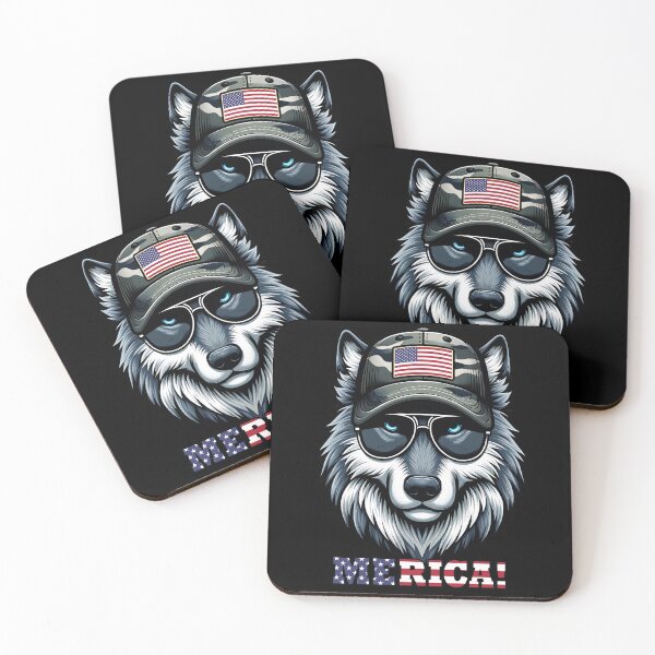 Item preview, Funny Wolf 4th July USA Flag America Boys Girls Kids designed and sold by rafaeltto.