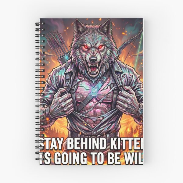 Item preview, Alpha Wolf Meme Stay Behind Kitten  designed and sold by ArtyLify.