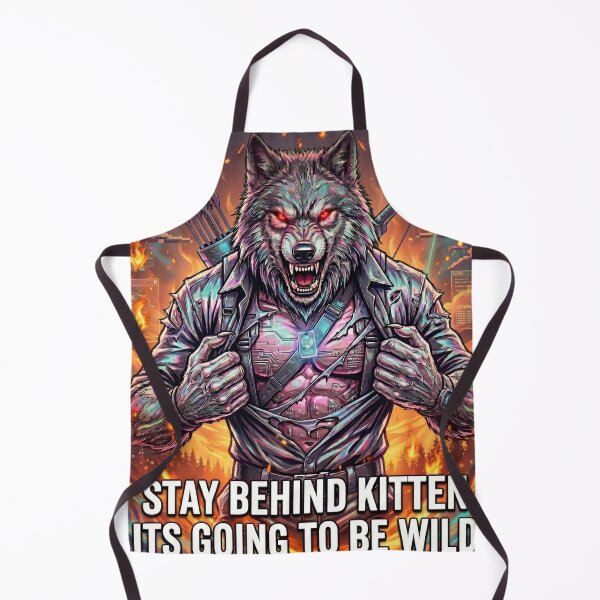 Item preview, Alpha Wolf Meme Stay Behind Kitten  designed and sold by ArtyLify.