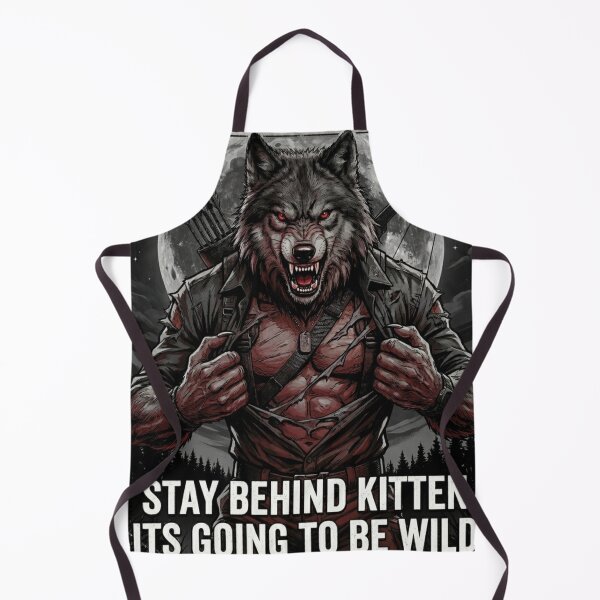 Item preview, Alpha Wolf Meme Stay Behind Kitten  designed and sold by ArtyLify.