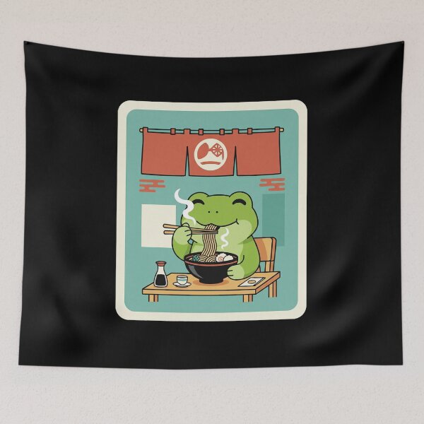 Item preview, Frog Eating Ramen Cute Japanese Style designed and sold by JordynLadukeg65.