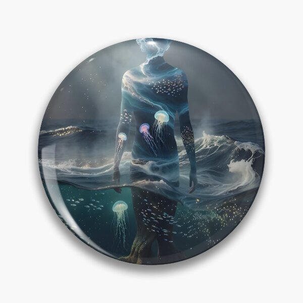 Item preview, Ocean Spirit Double Exposure Surreal Sea Fantasy Artwork designed and sold by DreamyWallVibes.
